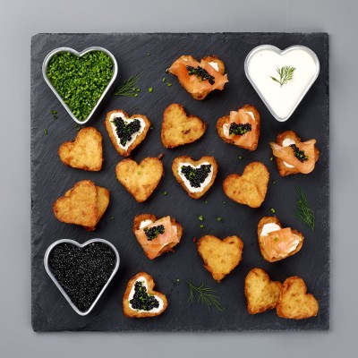 Gourmet Heart-Shaped Bite Size Latkes